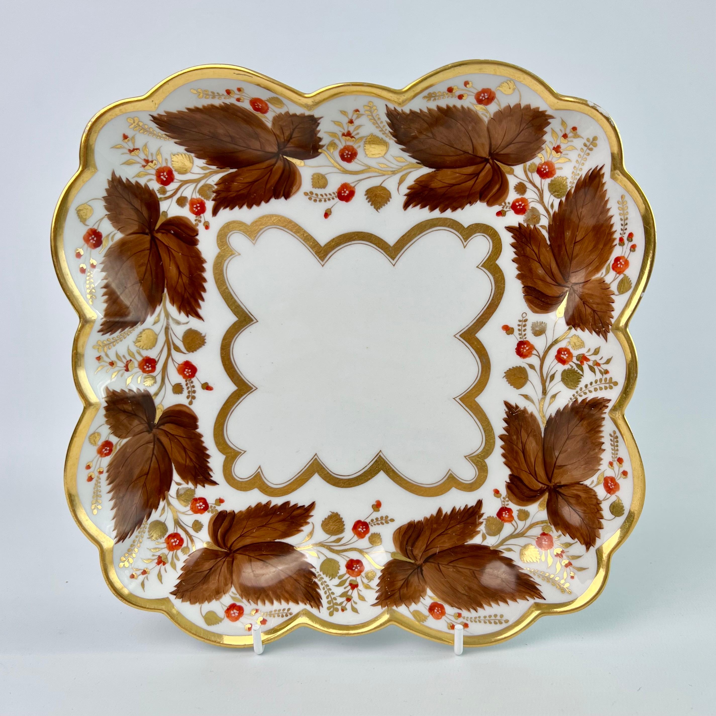 Flight Barr & Barr Dessert Service, Brown Vines and Berries, 1815-1820 In Good Condition For Sale In London, GB