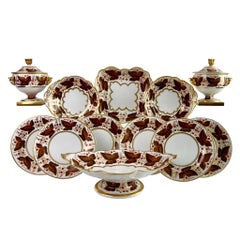 Flight Barr Dessertservice, braune Weinreben und Beeren, 1815-1820