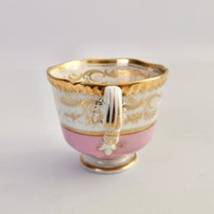 Flight Barr & Barr Orphaned Porcelain Coffee Cup, Pink and Gilt, 1815-1820