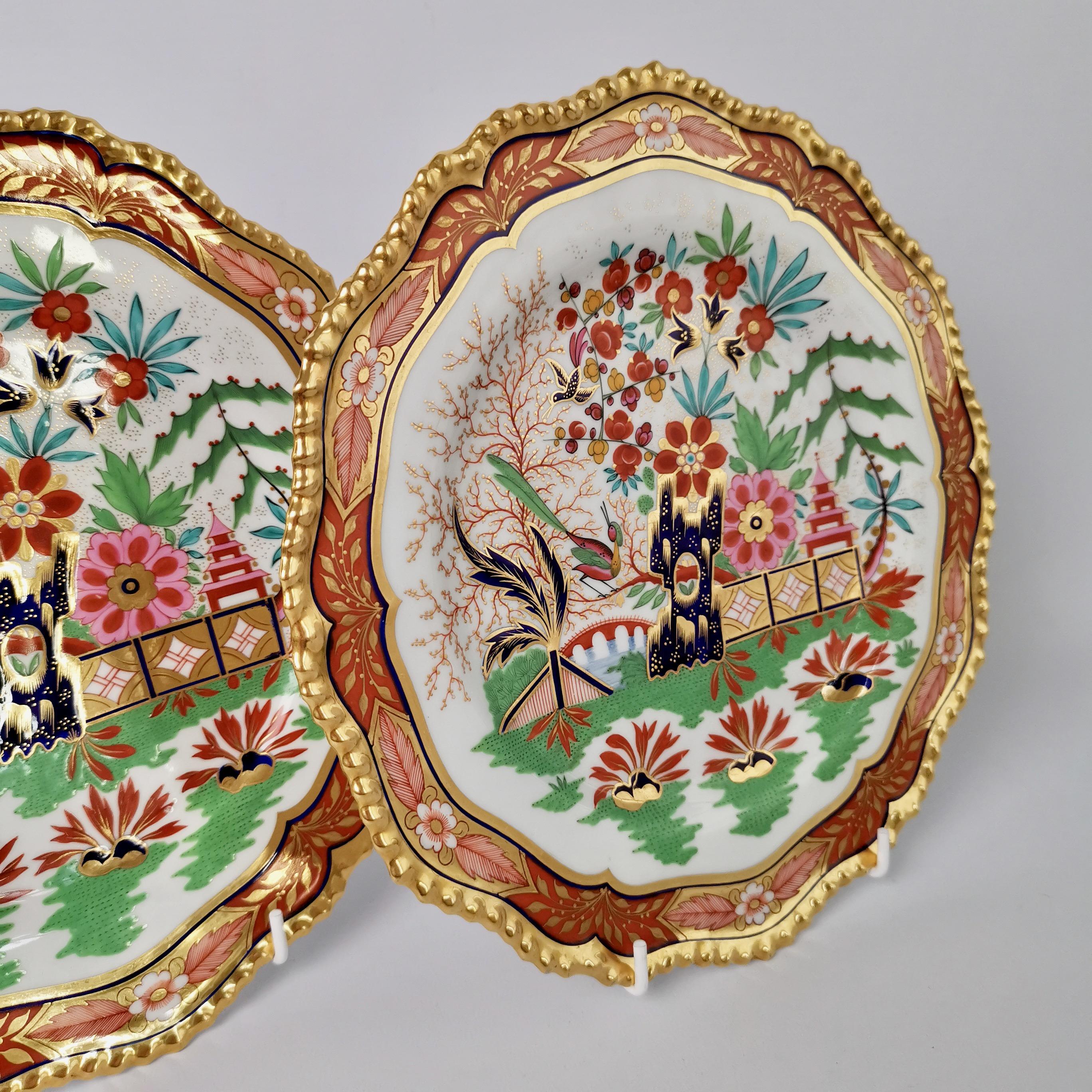 Flight Barr & Barr Pair of Porcelain Plates, Rich Imari Pattern, Regency ca 1825 8
