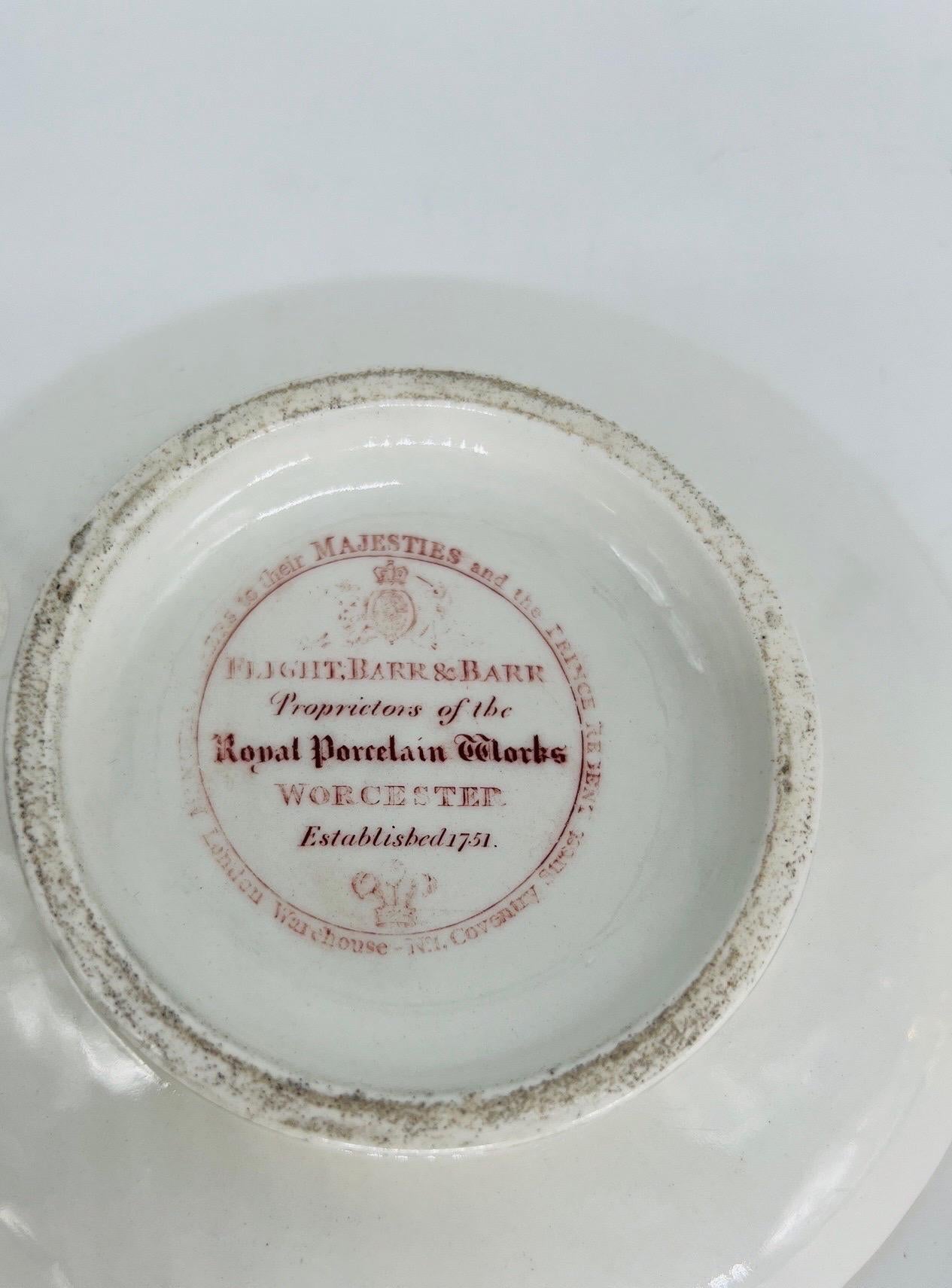 Flight Barr & Barr Porcelain Cabinet Cup & Saucer Attr Thomas Baxter, circa 1815 For Sale 6