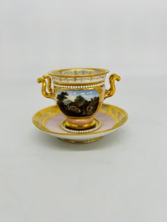 Flight Barr & Barr Porcelain Cabinet Cup & Saucer Attr Thomas Baxter, circa 1815