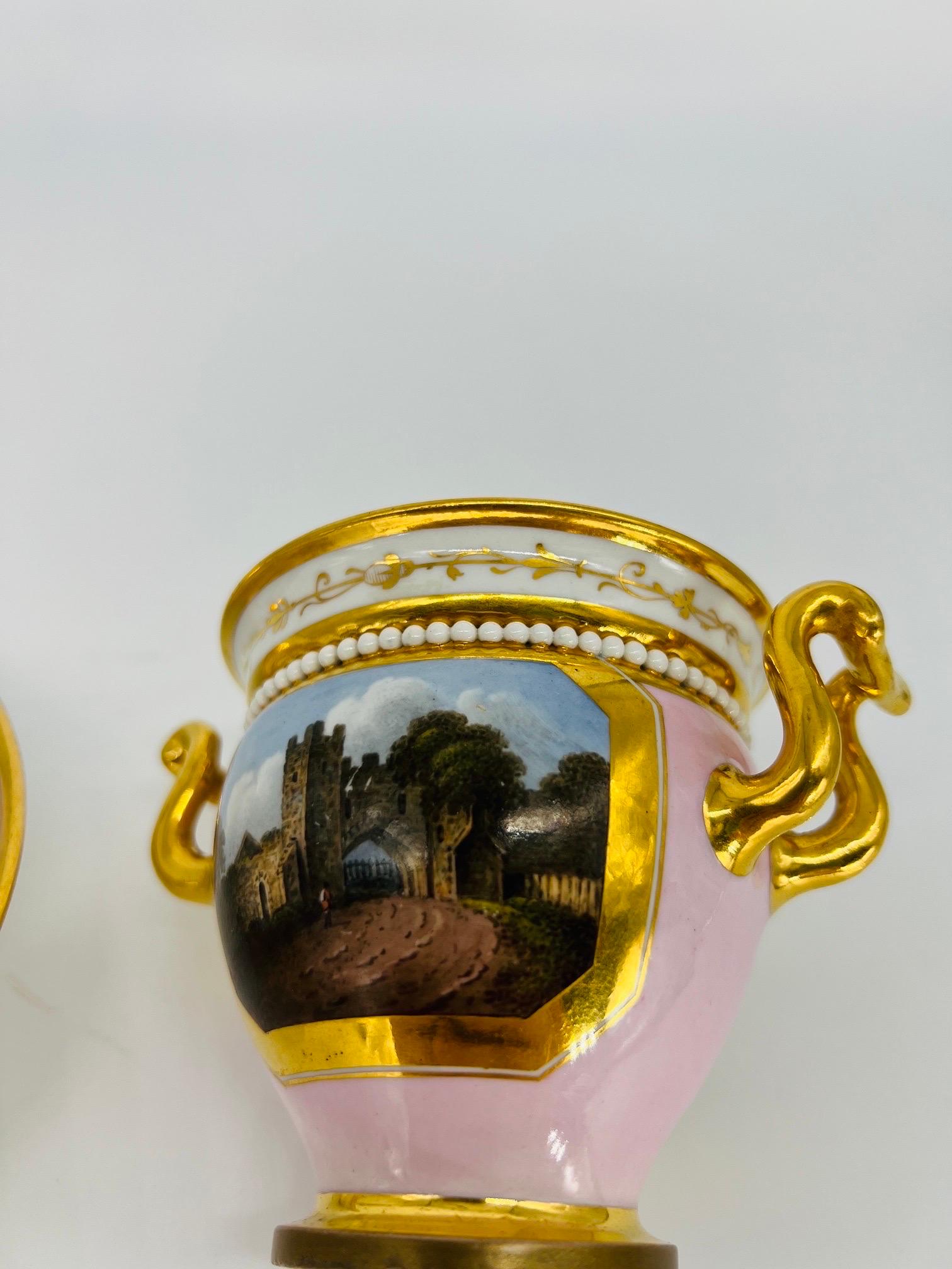 Porcelaine Tasse et soucoupe de cabinet en porcelaine de Barr & Barr Attr Thomas Baxter, vers 1815 en vente