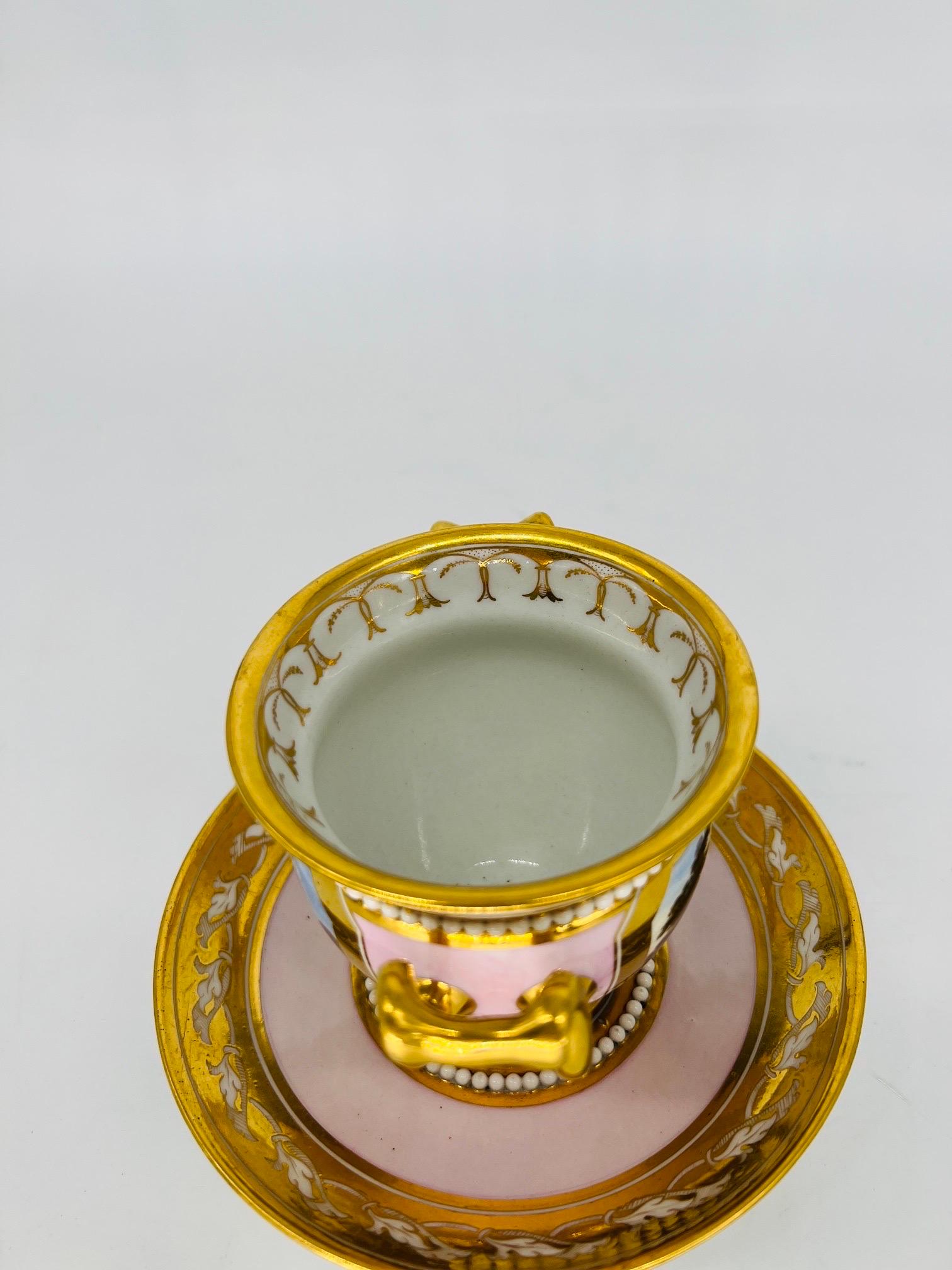 Tasse et soucoupe de cabinet en porcelaine de Barr & Barr Attr Thomas Baxter, vers 1815 en vente 3