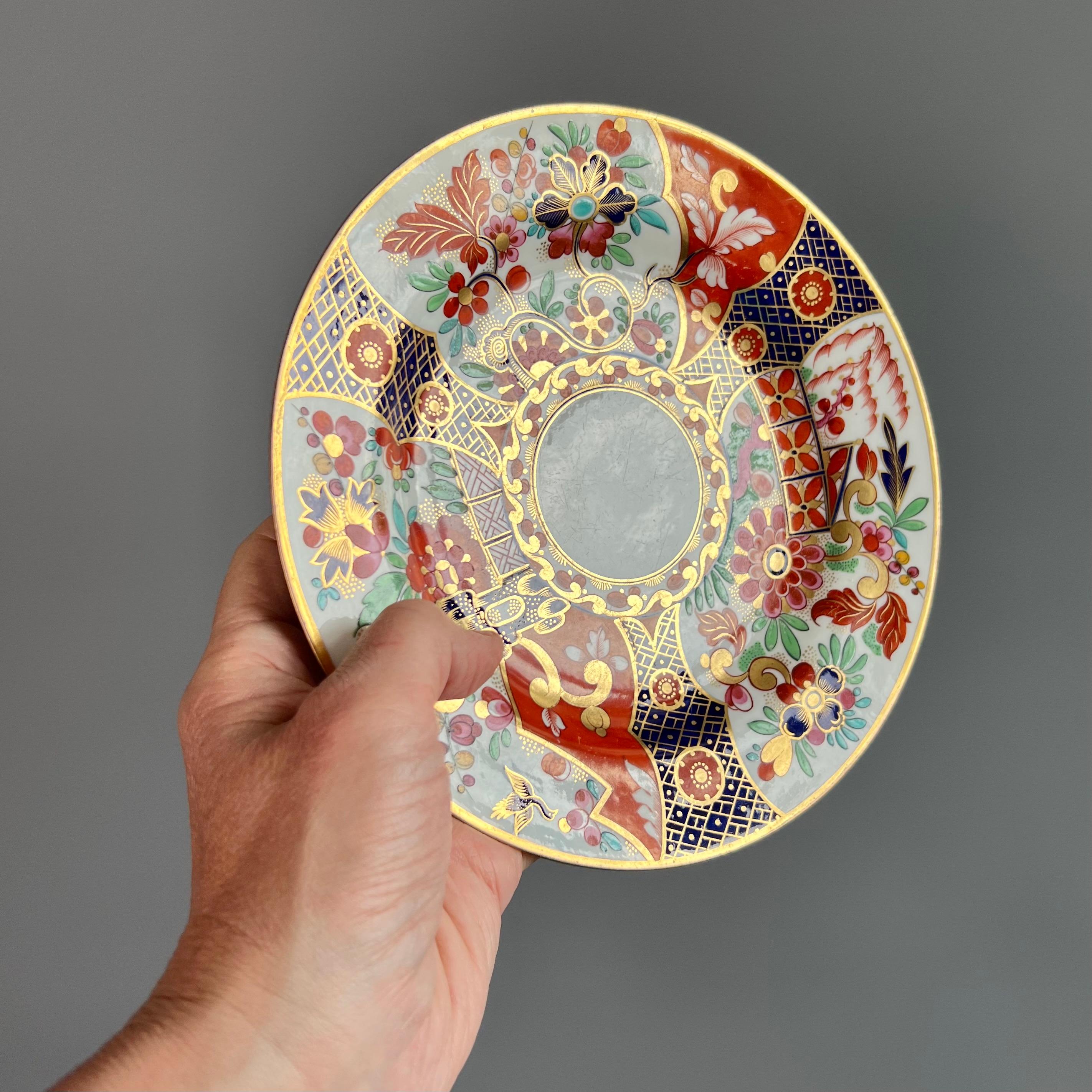 This is a stunning dessert plate made by Flight Barr & Barr around the year 1815. It is decorated with what is often called the 