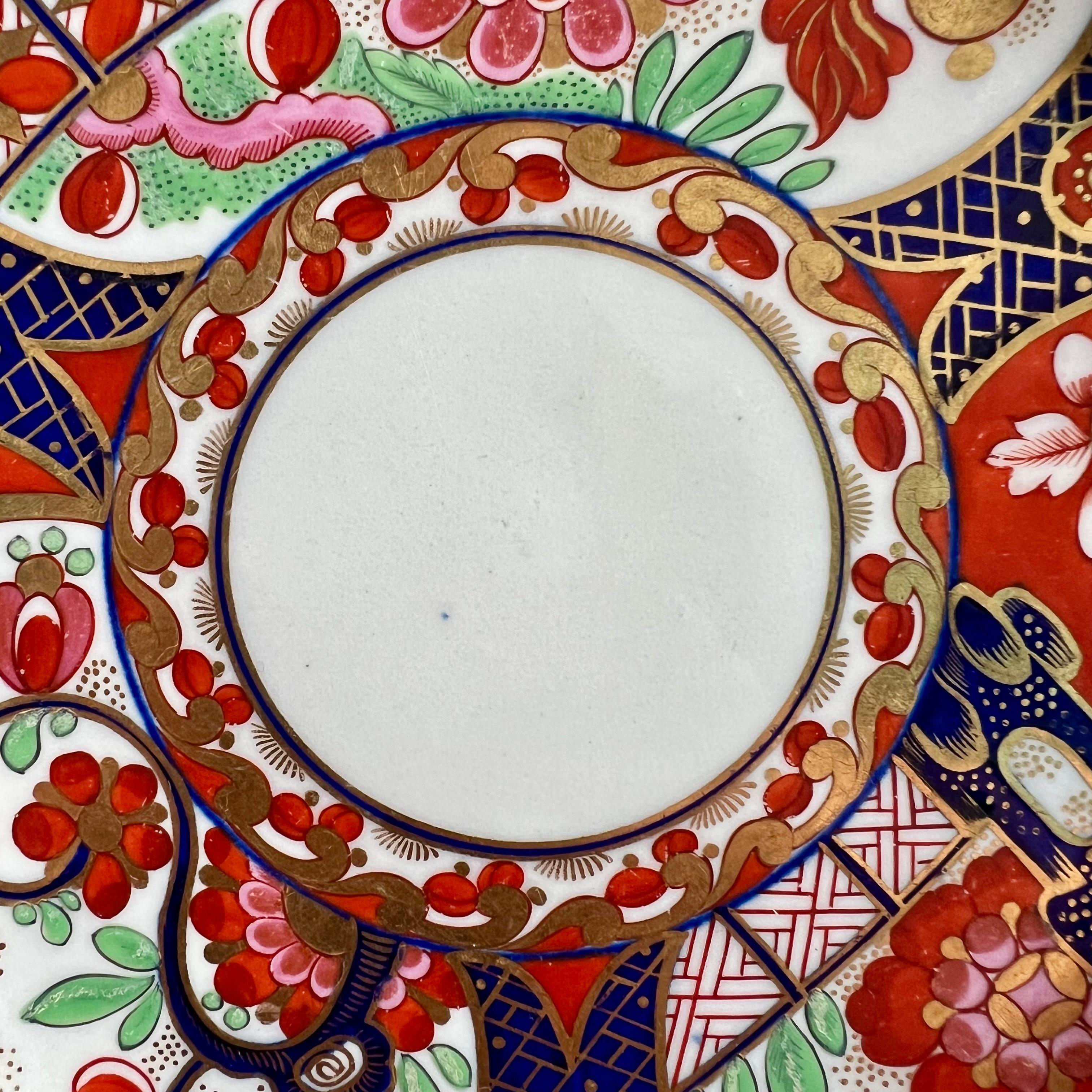 Hand-Painted Flight Barr & Barr Porcelain Dessert Plate, Rich Imari, Regency, circa 1815 For Sale