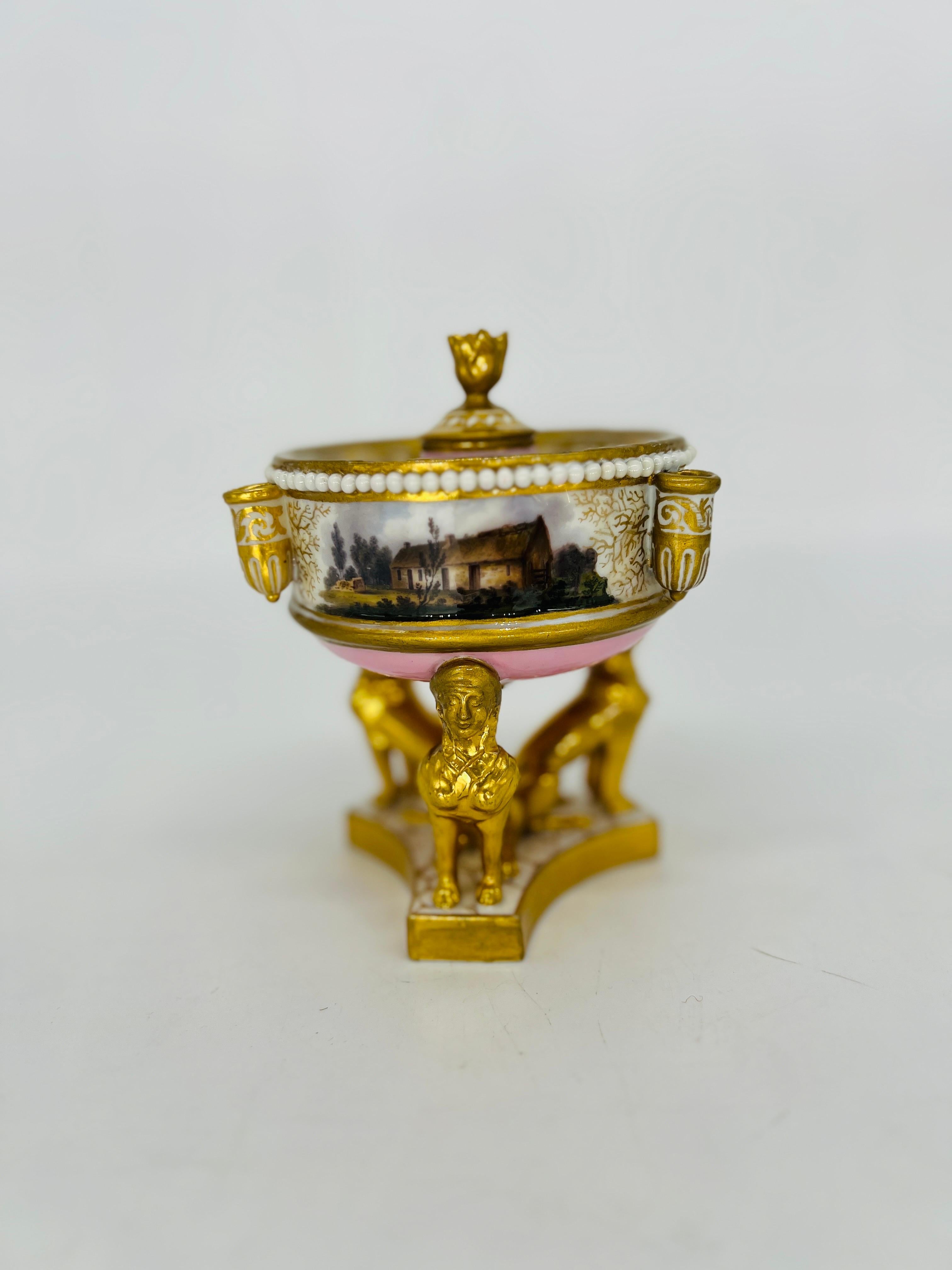 Those familiar with the finest quality porcelains produced by the Worcester Warmstry House Factory will understand how exceedingly rare and impressive this inkwell truly is. Not only was it created under the likely hand of William Billingsley or