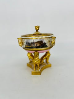 Encrier en porcelaine de CIRCA, hommage à Robert Burns, vers 1810