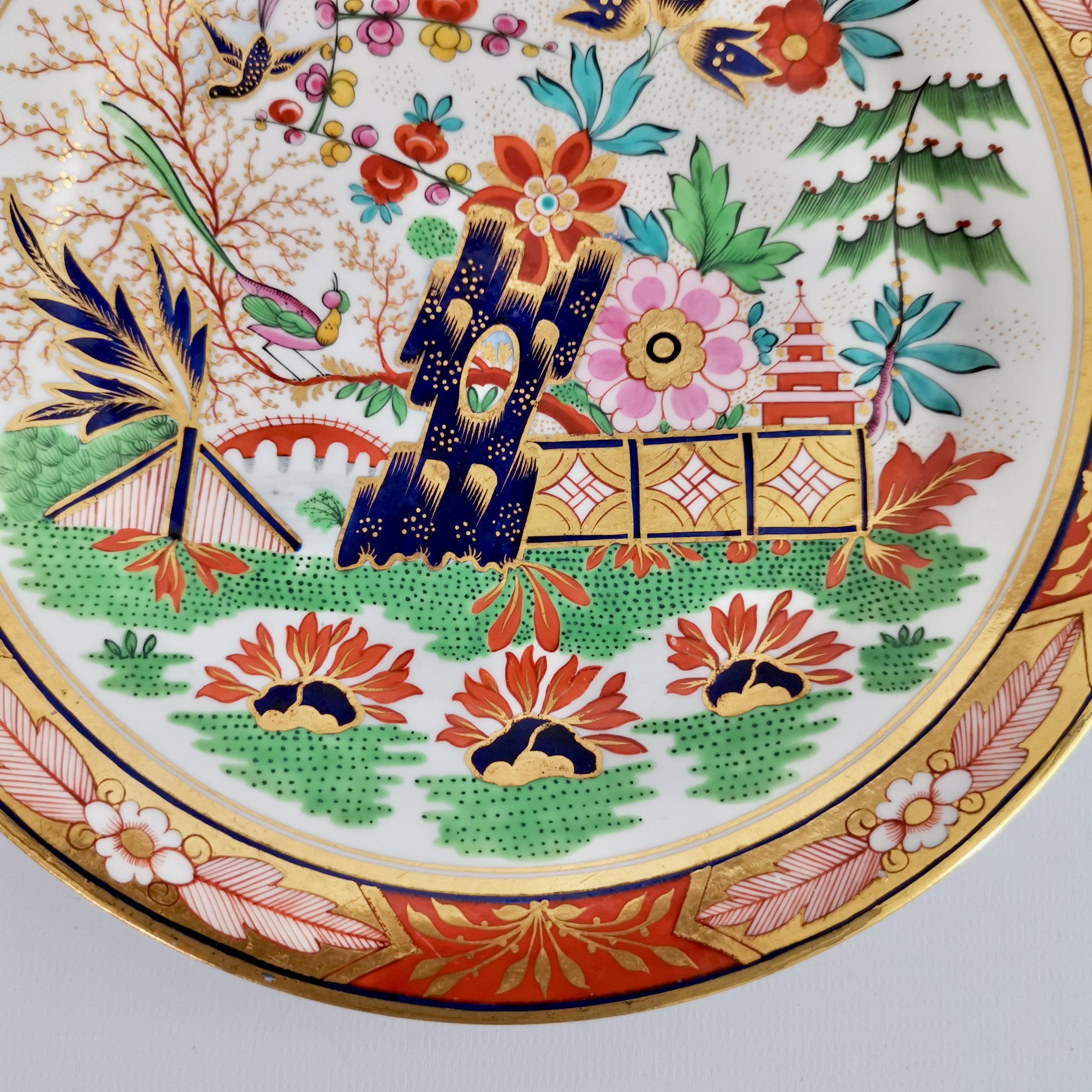 Flight Barr & Barr Porcelain Plate, Rich Imari Pattern, Regency, circa 1815 1