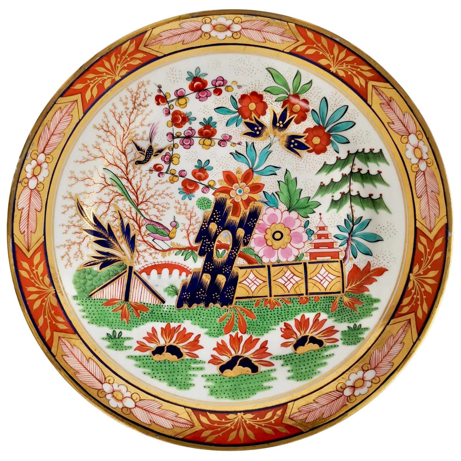 Flight Barr & Barr Porcelain Plate, Rich Imari Pattern, Regency, circa 1815
