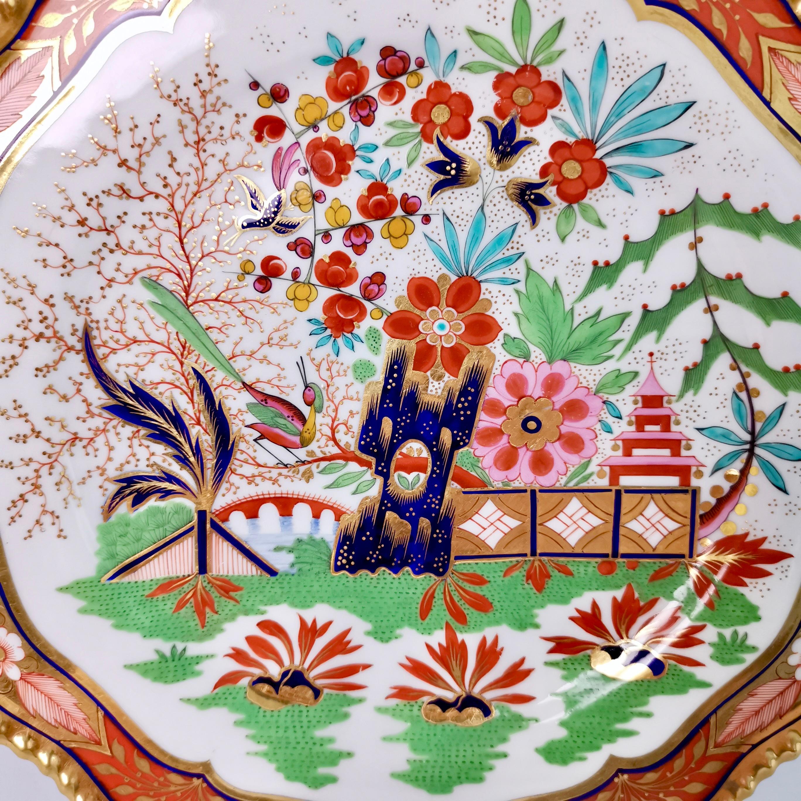 Hand-Painted Flight Barr & Barr Porcelain Plate, Rich Imari Pattern, Regency ca 1825