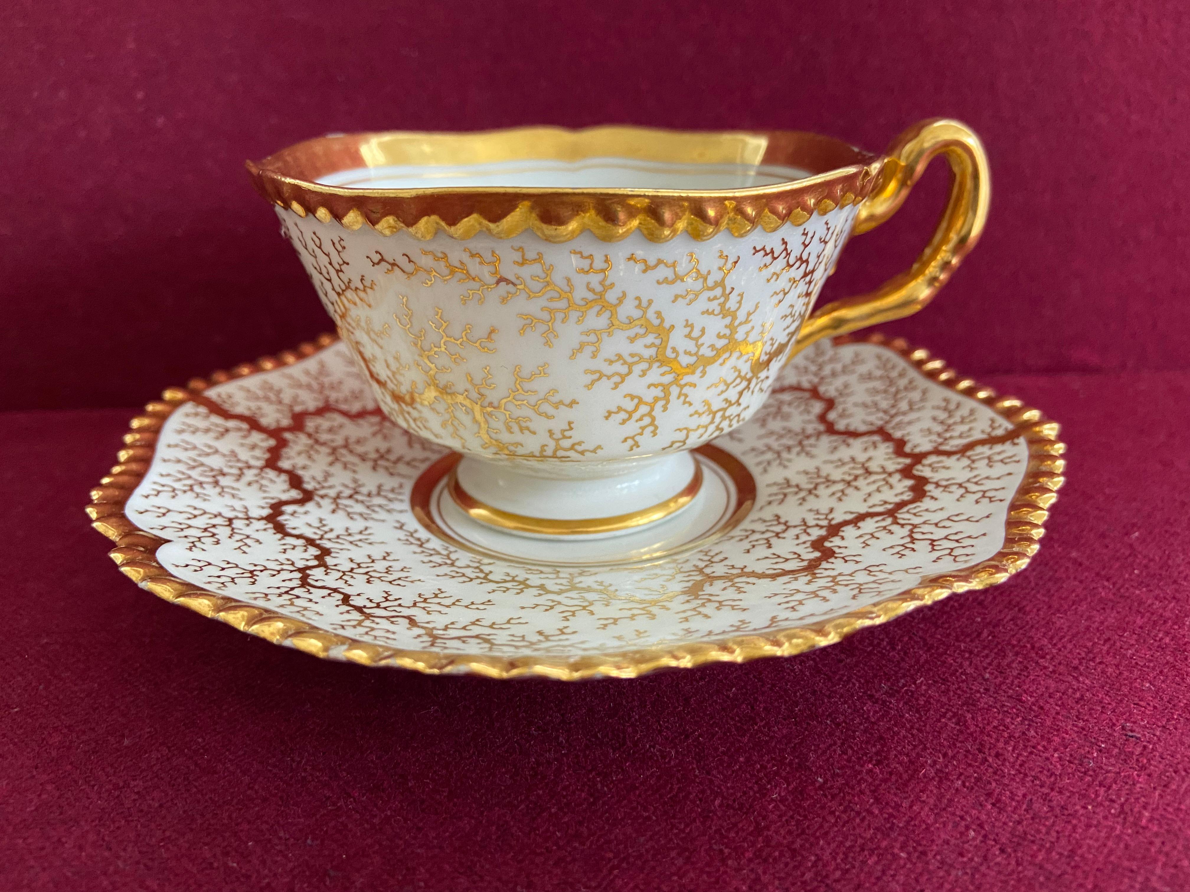 English Flight Barr & Barr Worcester Porcelain Part Tea Set C.1820-1825