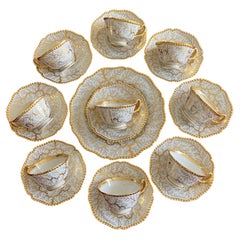 Service à thé partiel en porcelaine Flight Barr Worcester, vers 1820-1825