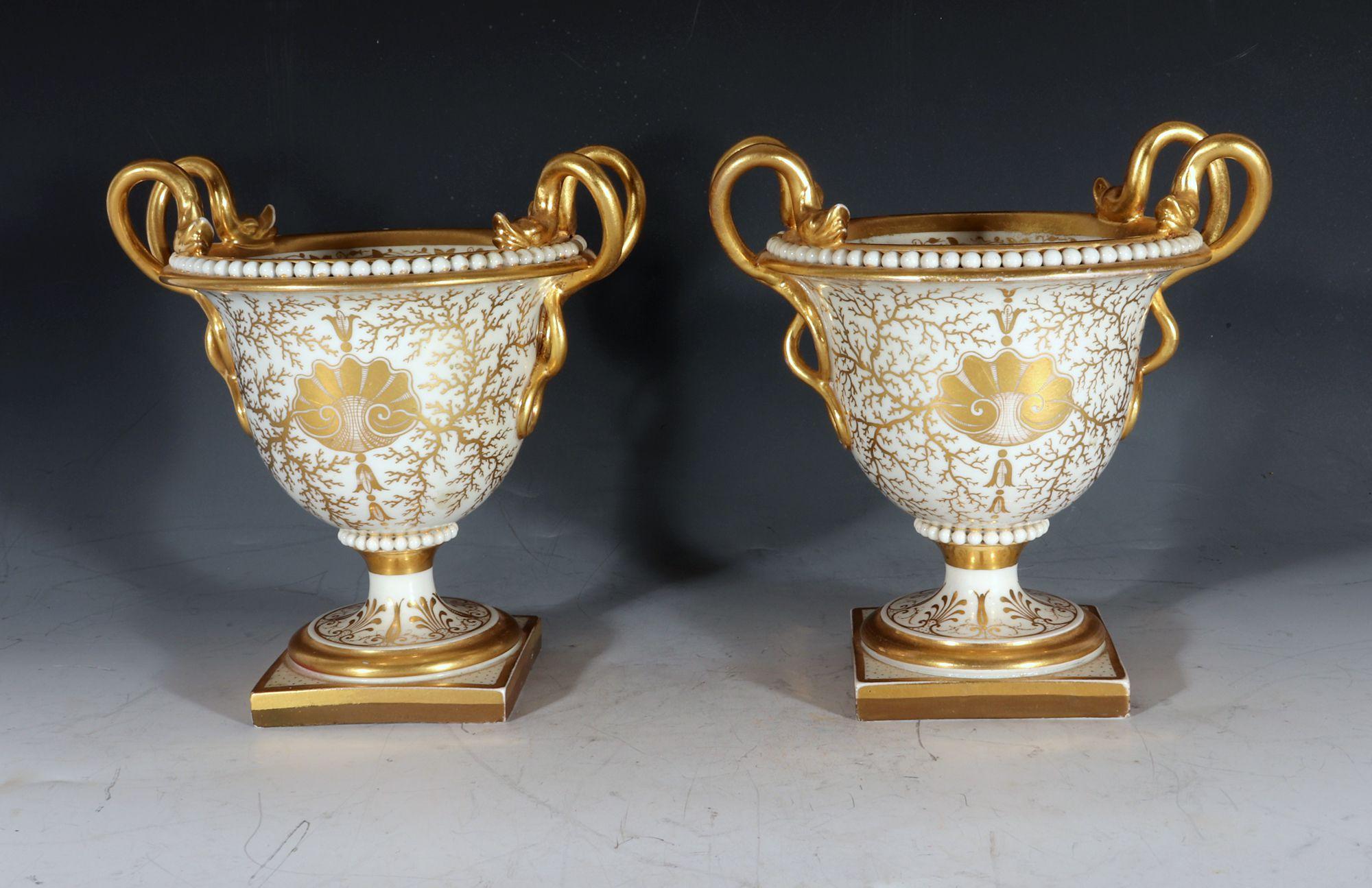Flight, Barr & Barr Worcester Porcelain Sea Shell Garniture of Urns, 1813-17 1