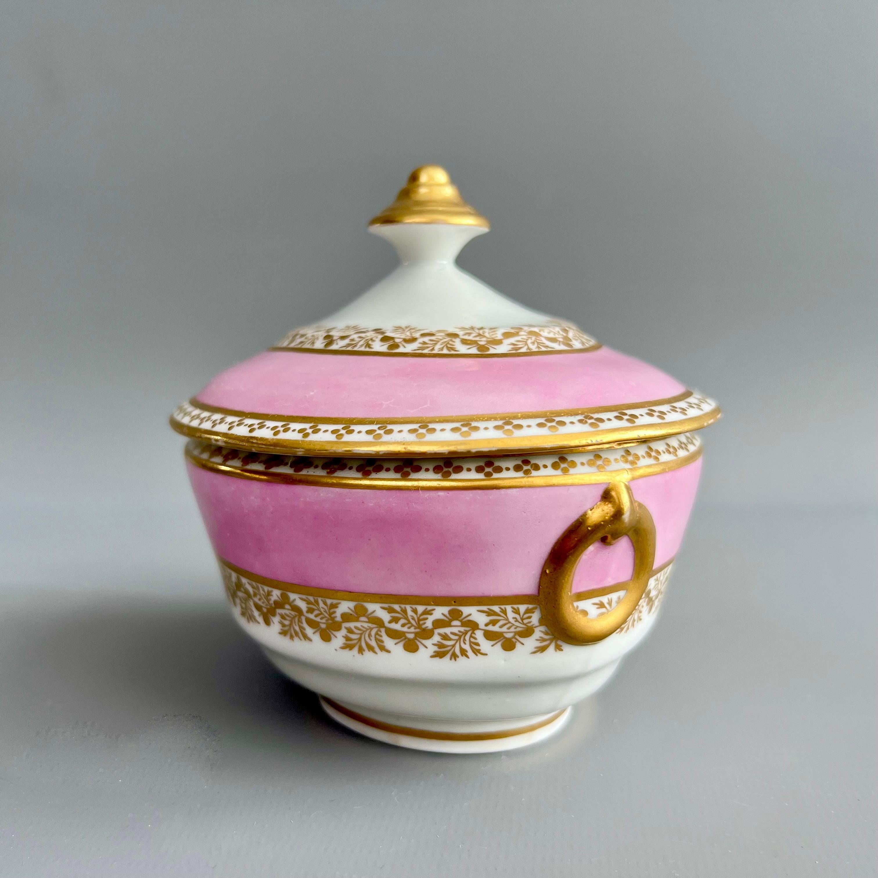 Vuelo y Barr Juego de Té Cabaret Solitario, Rosa y Dorado, Neoclásico ca 1800 en Bueno estado para la venta en London, GB