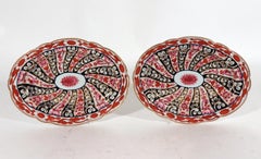 Flight & Barr Worcester Pareja de platos de porcelana con motivo de la reina Carlota