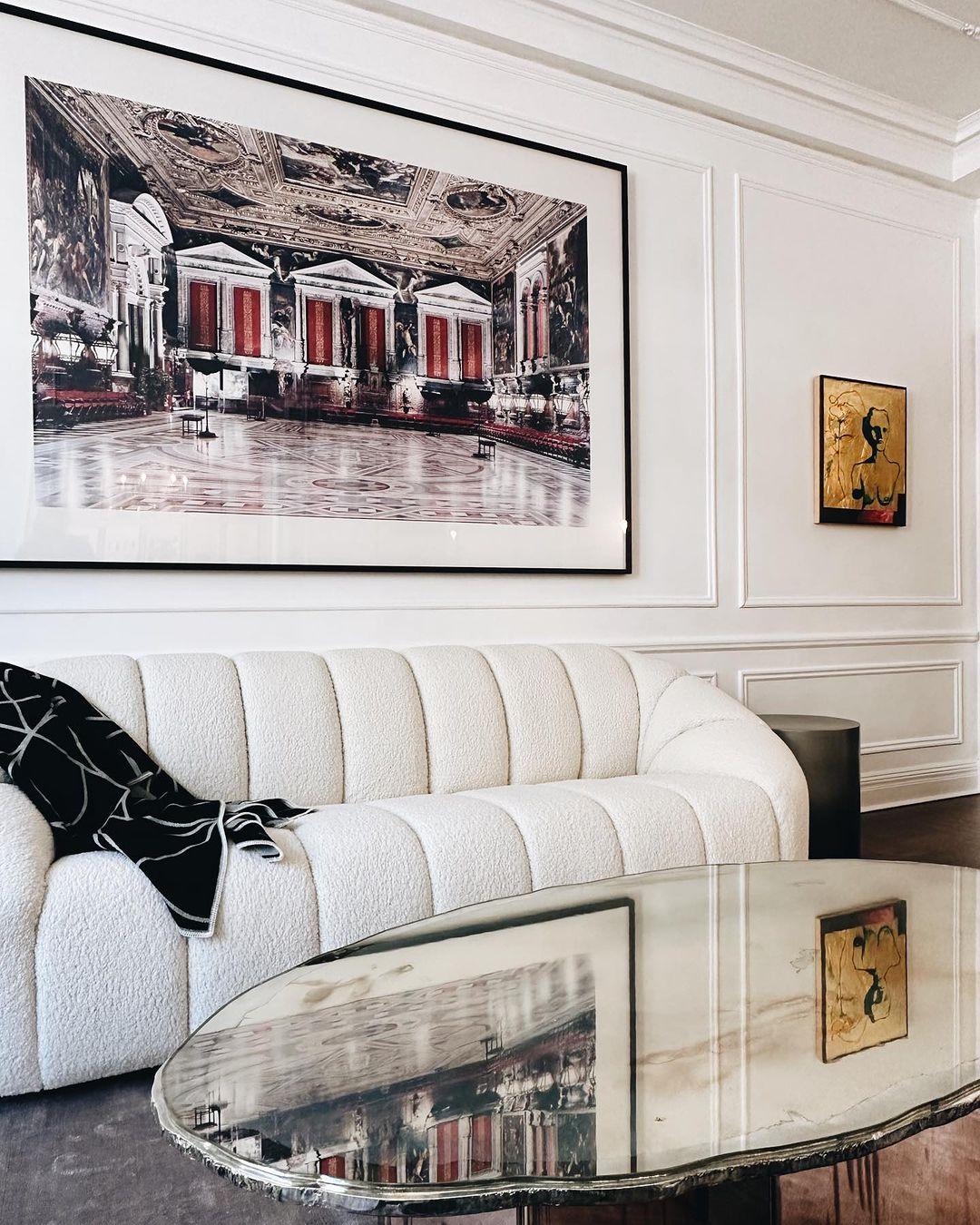 Métal Table basse contemporaine Flight, 100 x 100 cm, verre argenté en vente