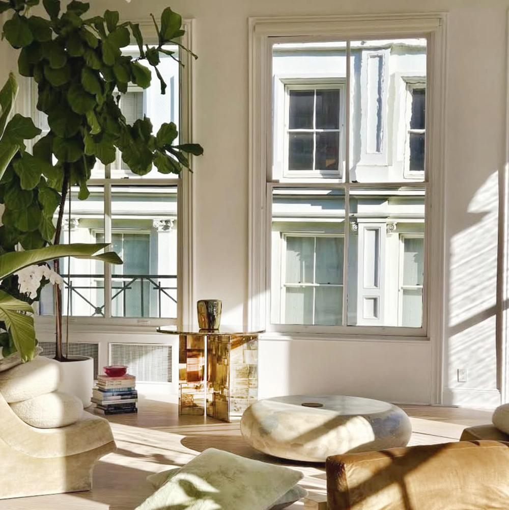 Table basse contemporaine Flight, 120 x 90 cm, verre argenté en vente 3