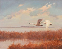 Flight of Swans by Arthur Eakin, c. 1900's