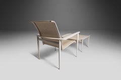 Sedia da salotto impilabile Flight Sling con ottomana di Brown Jordan, USA