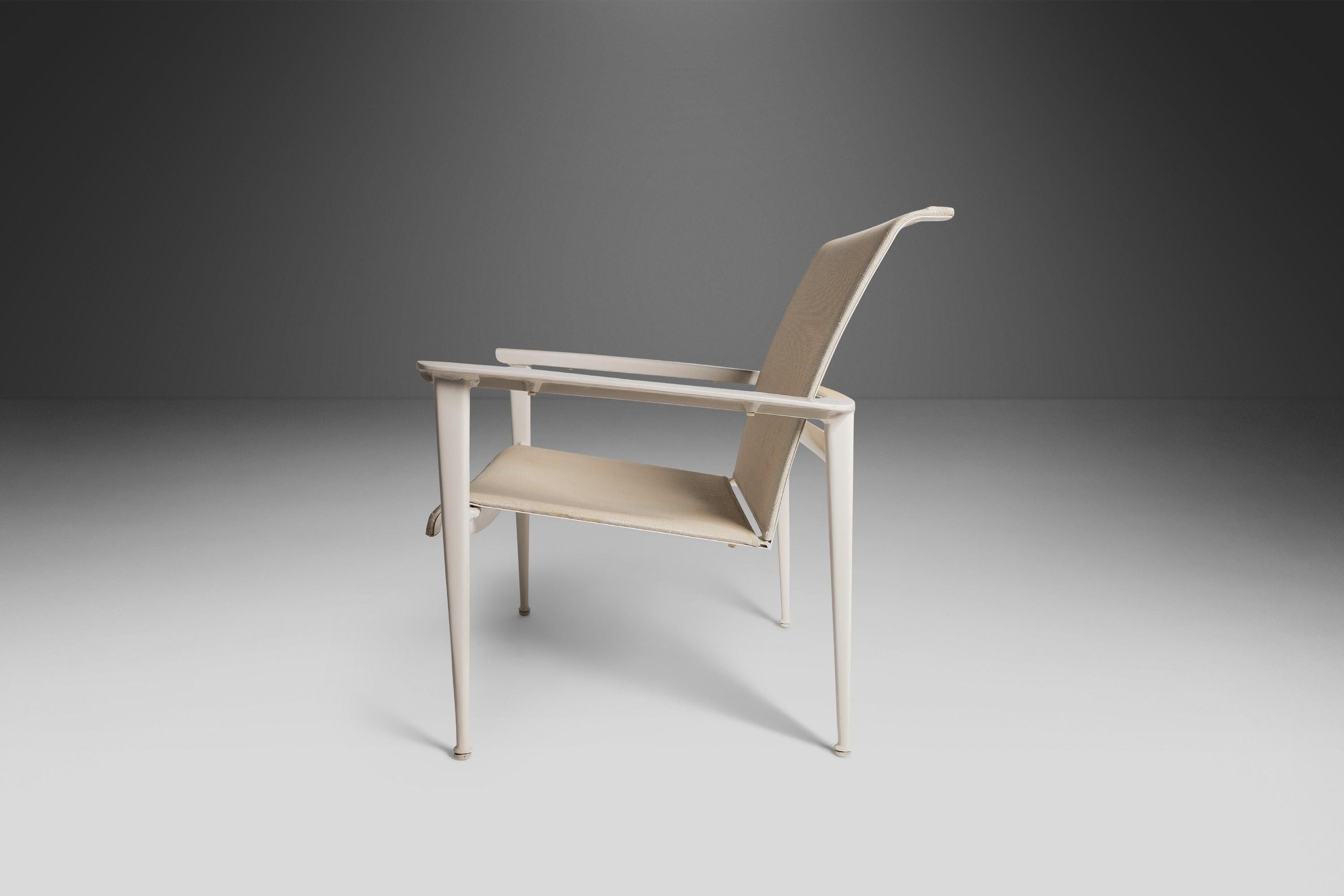 Fauteuil de salon empilable Flight Sling avec pouf par Brown Jordan, États-Unis en vente 1