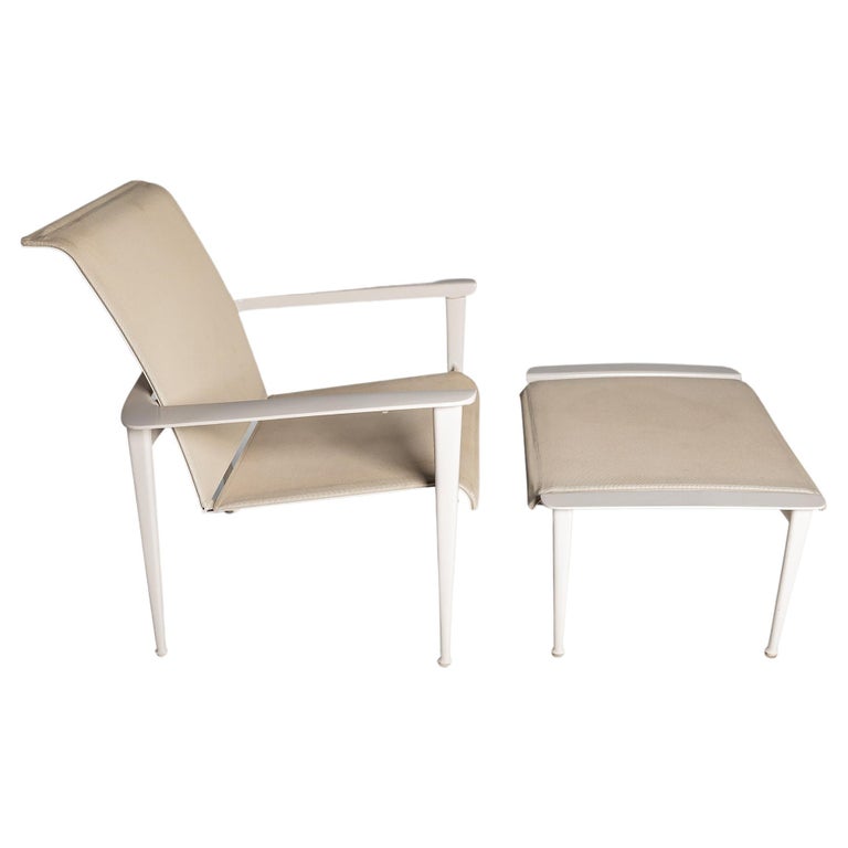 Flight Sling Stacking Lounge Chair w/ Ottoman by Brown Jordan, USA For