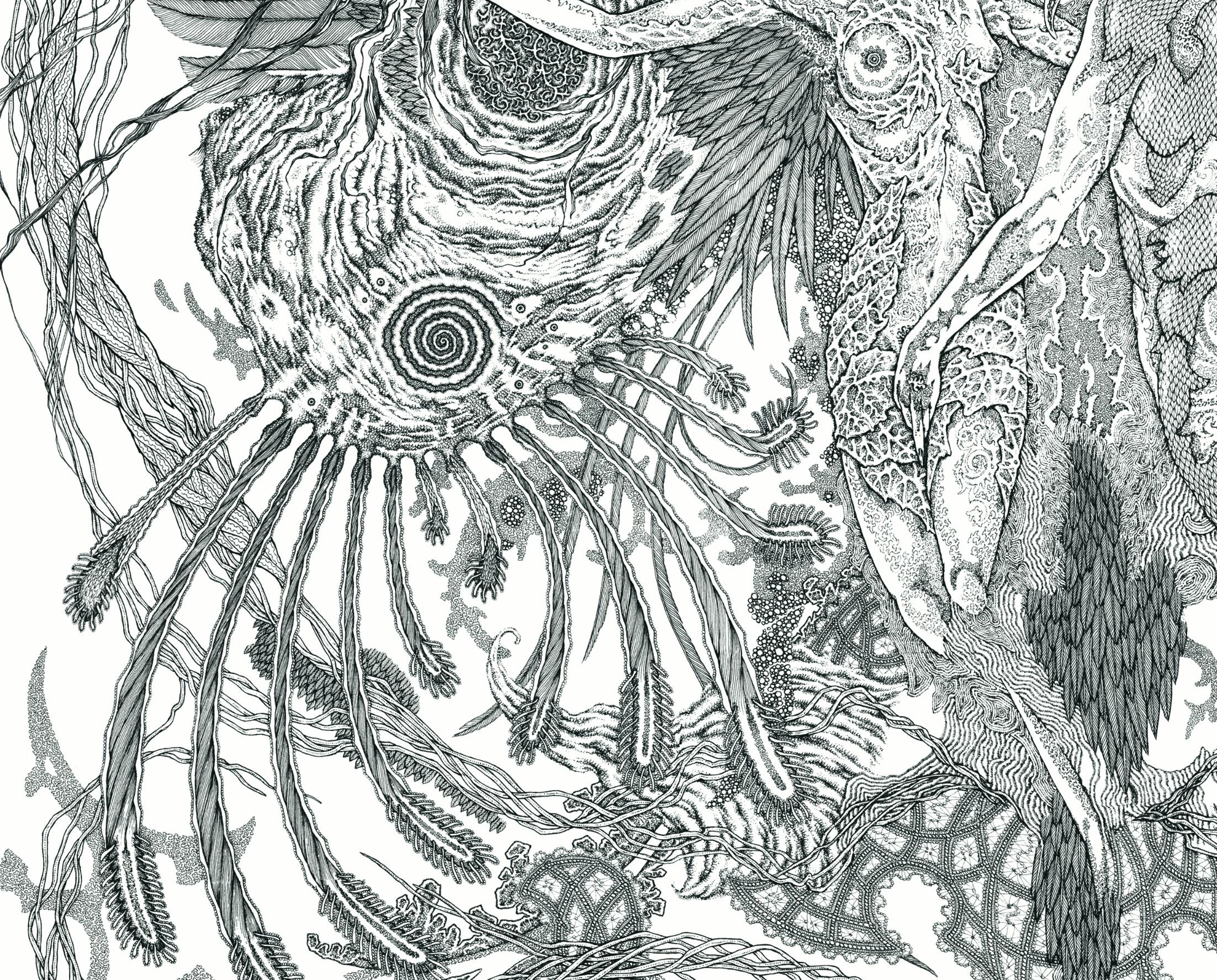XXIe siècle et contemporain Dessin « Light to Eternity » à l'encre noire en vente