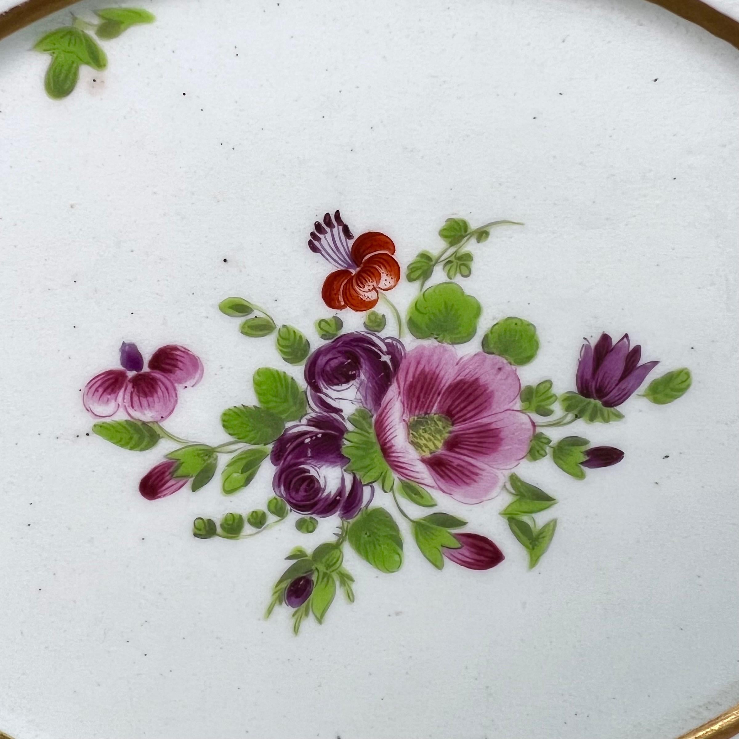 Flight Worcester Dish or Stand, Mazarine Blue, Gilt and Floral Sprays, ca 1785 In Good Condition For Sale In London, GB