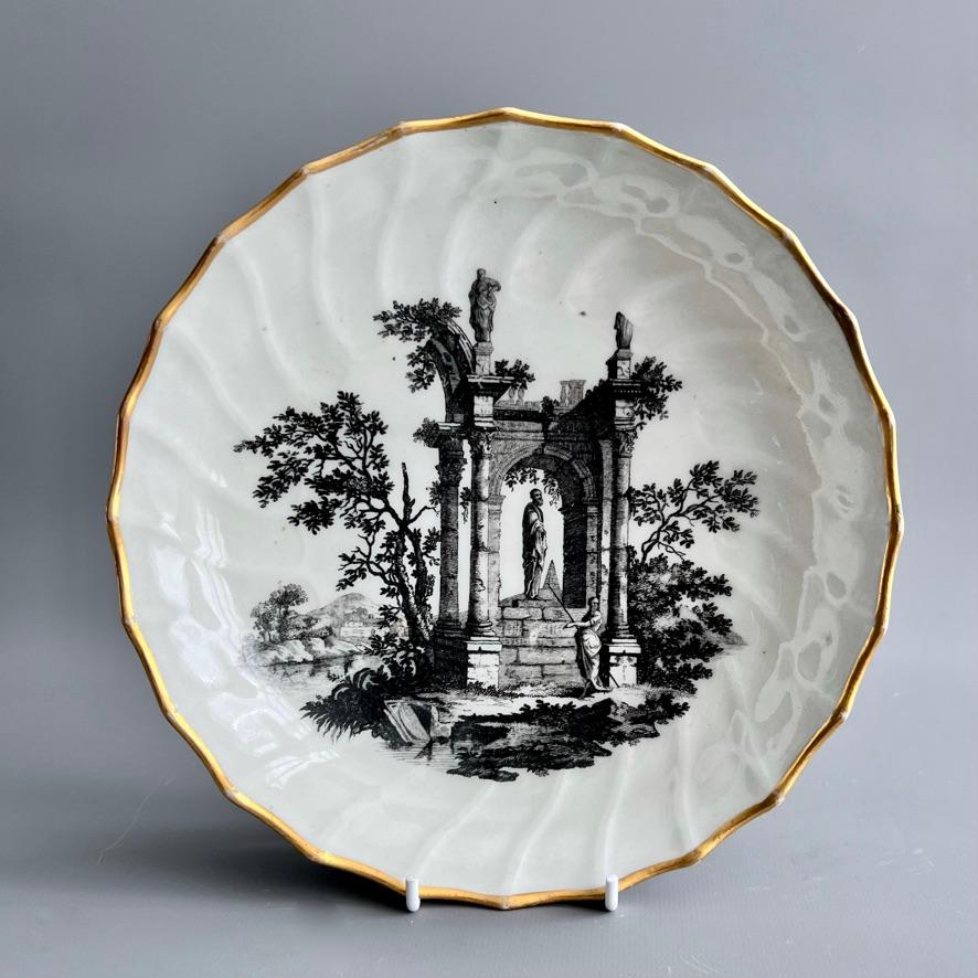 Late 18th Century Flight Worcester Teapot Set, Monochrome Print 