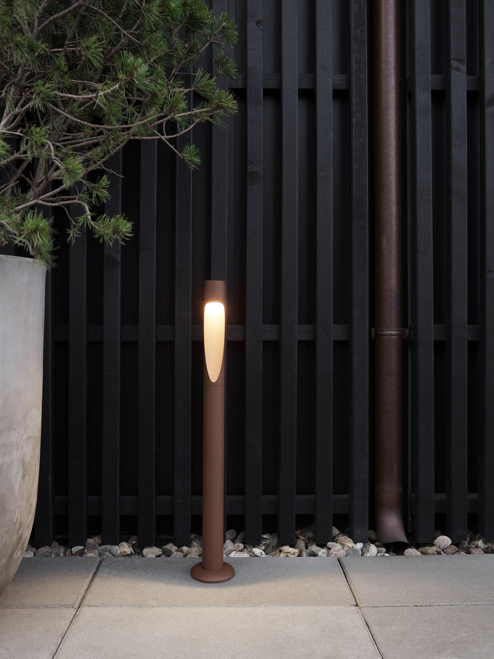 Aluminum 'Flindt Garden Short' Outdoor Bollard Light in Corten Red for Louis Poulsen For Sale