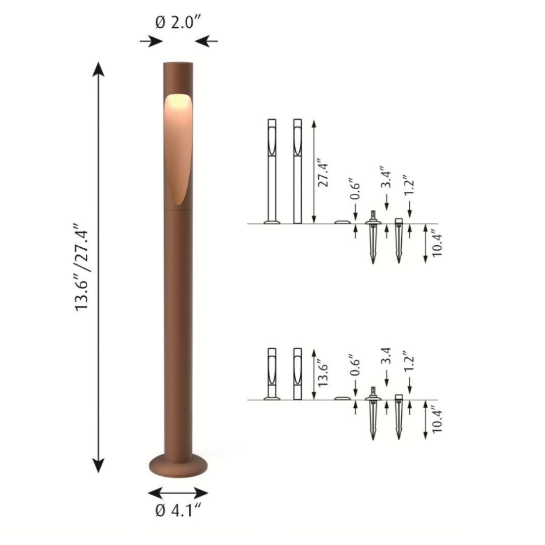 Lampe d'extérieur «lindre de jardin court » en rouge Corten pour Louis Poulsen en vente 7