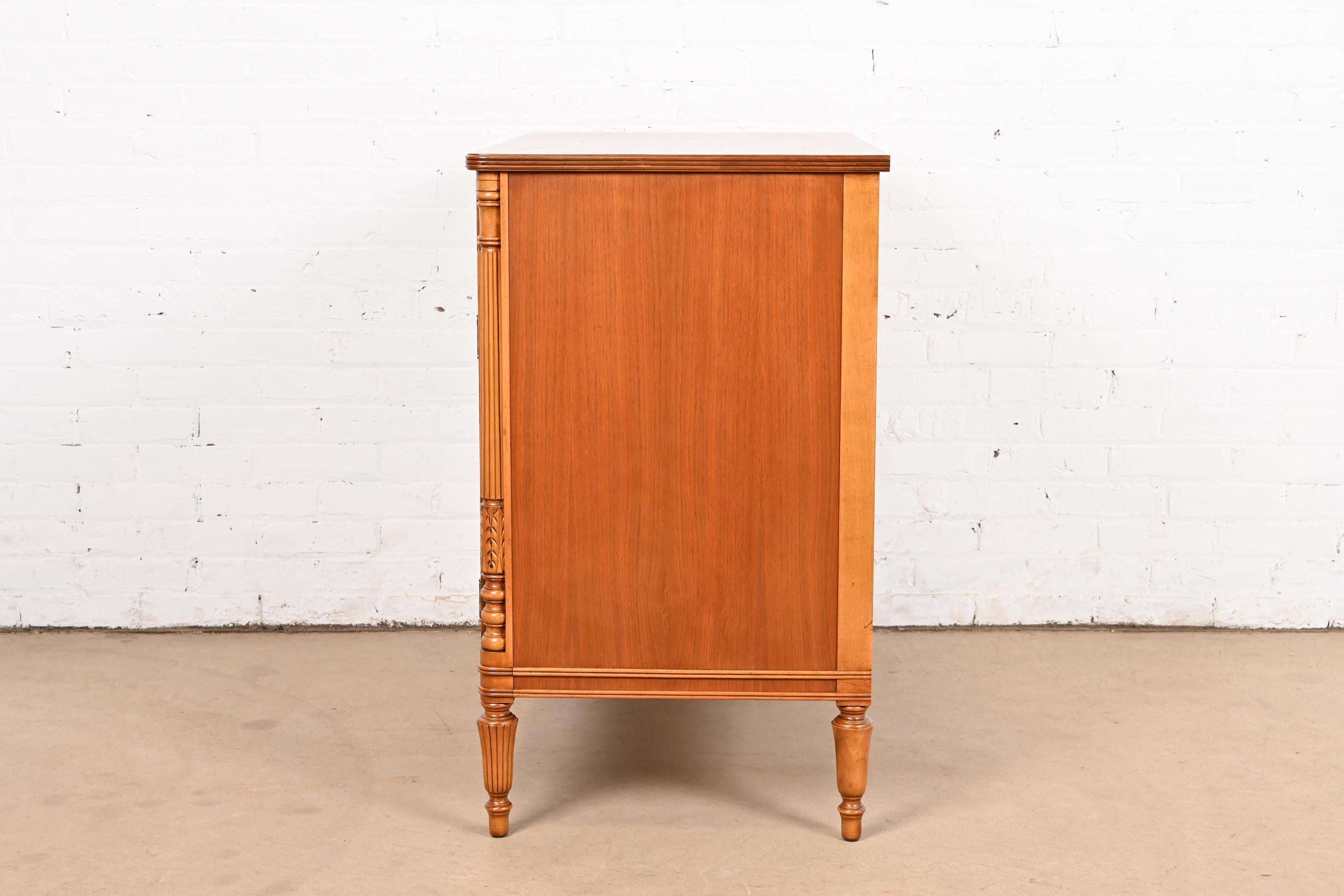 Flint & Horner Antique French Regency Louis XVI Burled Walnut Buffet Server For Sale 2