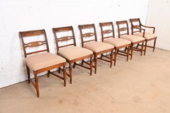 Flint & Horner French Regency Louis XVI Carved Cherry Wood Dining Chairs