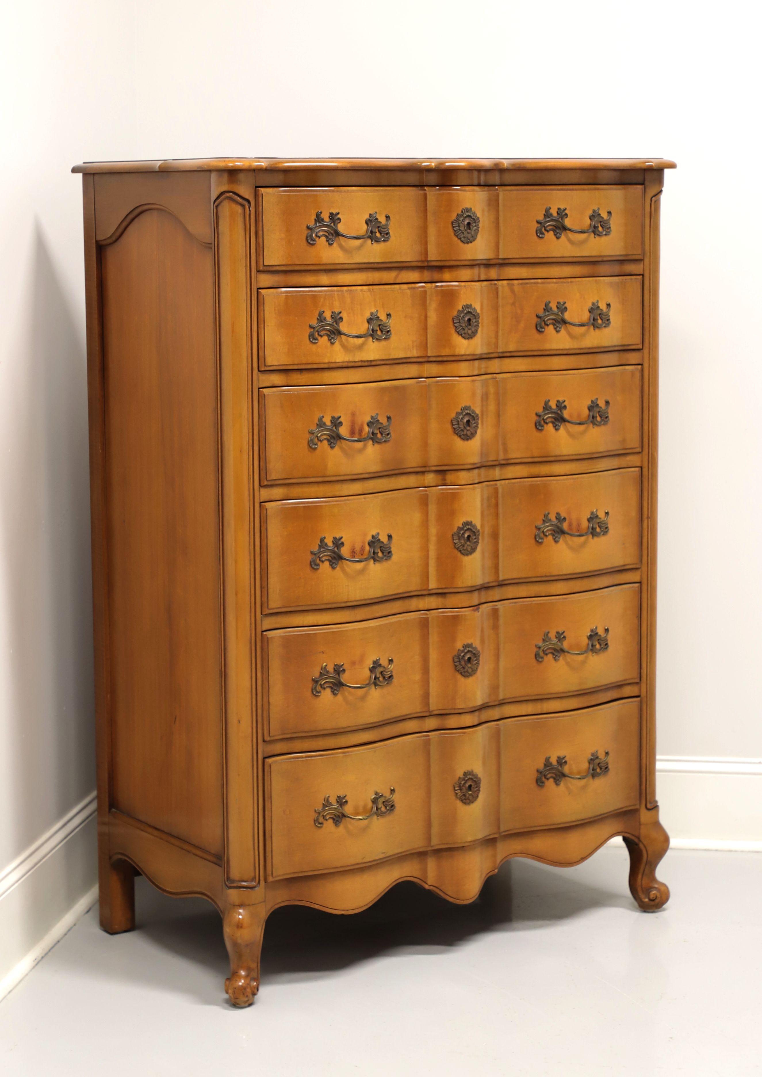 FLINT & HORNER Maple French Provincial Serpentine Chest of Drawers 4
