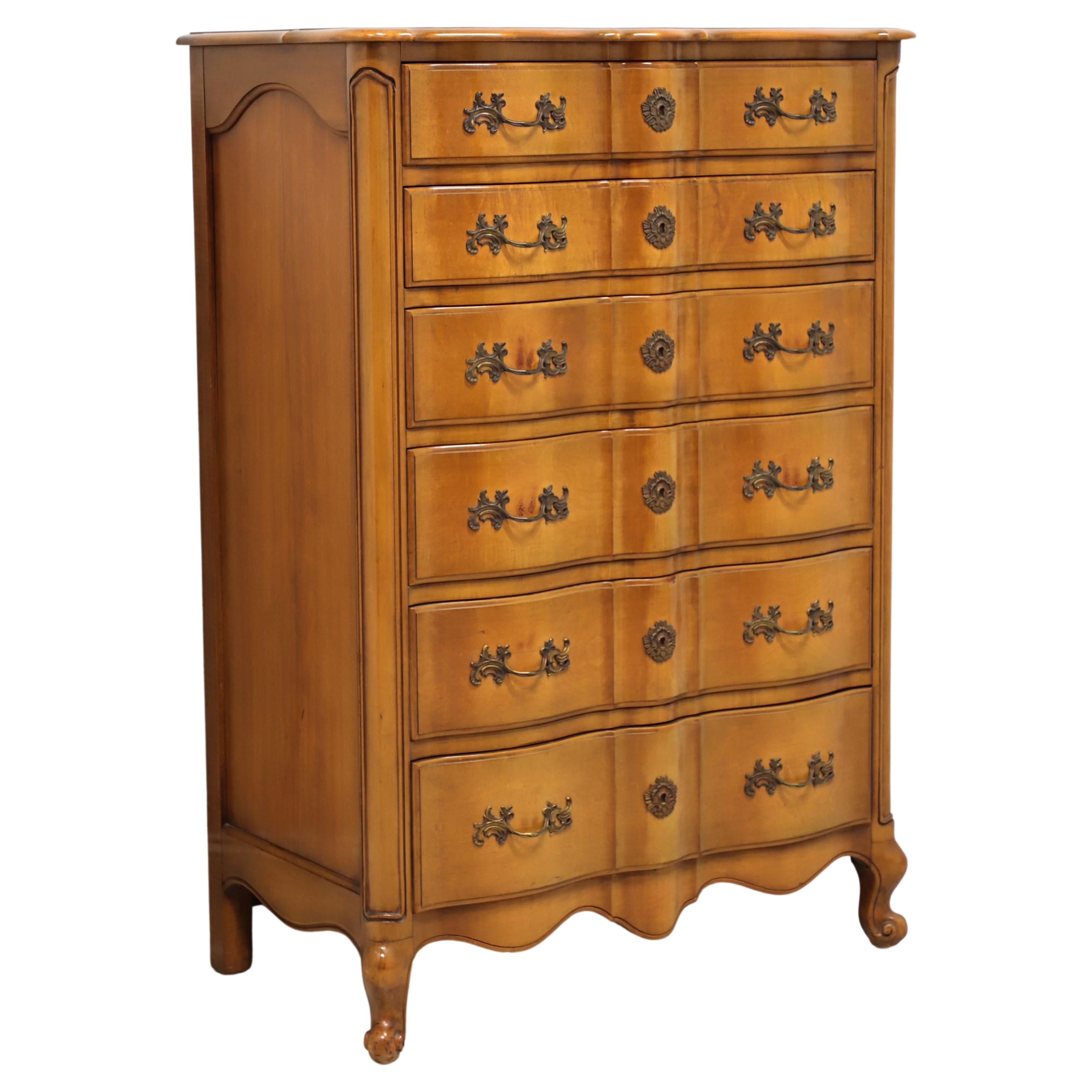FLINT & HORNER Maple French Provincial Serpentine Chest of Drawers