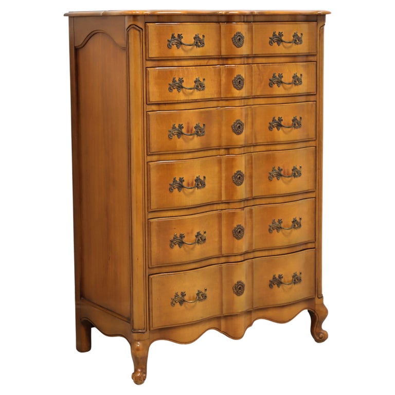 FLINT and HORNER Maple French Provincial Serpentine Chest of Drawers at