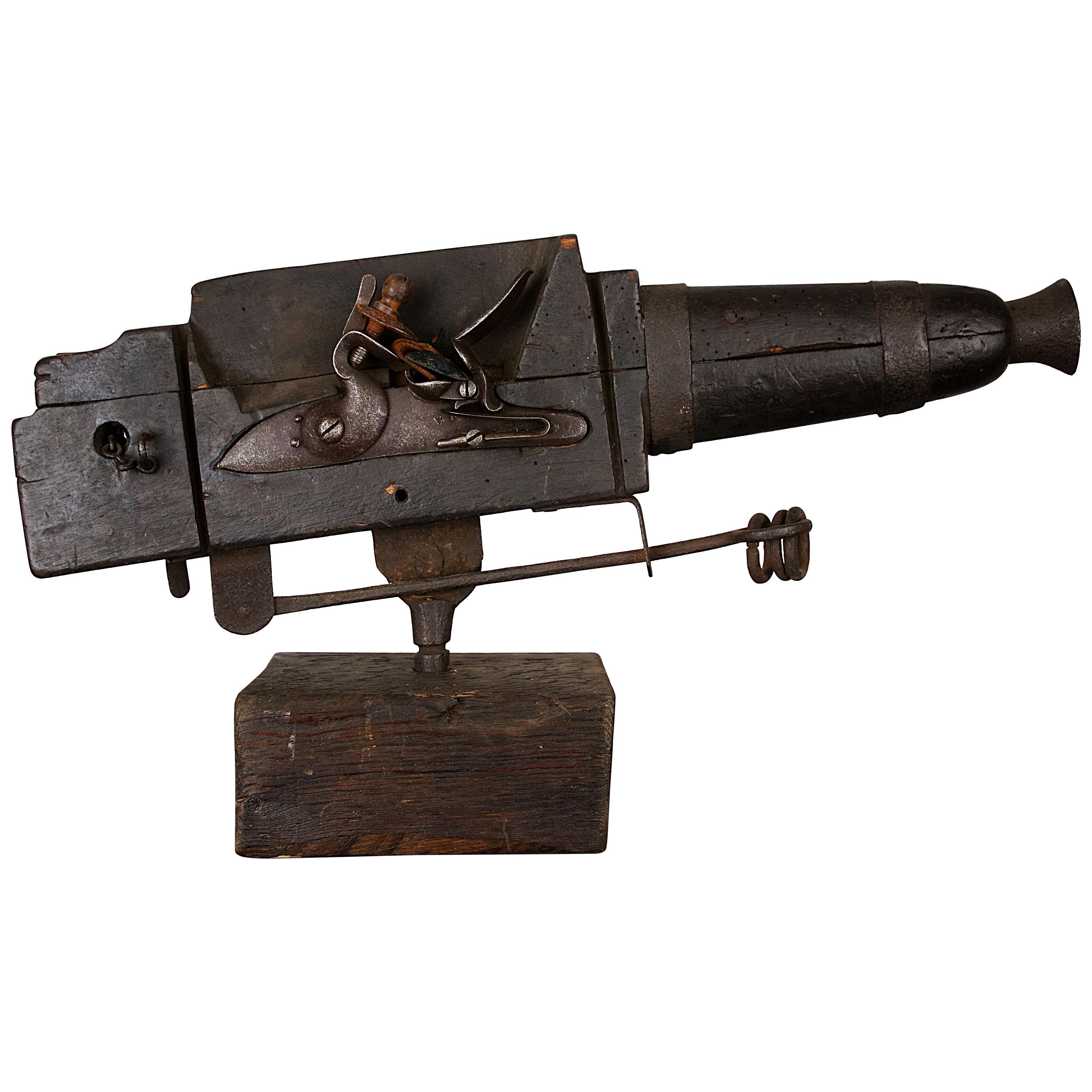 Flintlock Alarm Gun with Flared Barrel, circa 1800