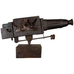 Antique Flintlock Alarm Gun with Flared Barrel, circa 1800