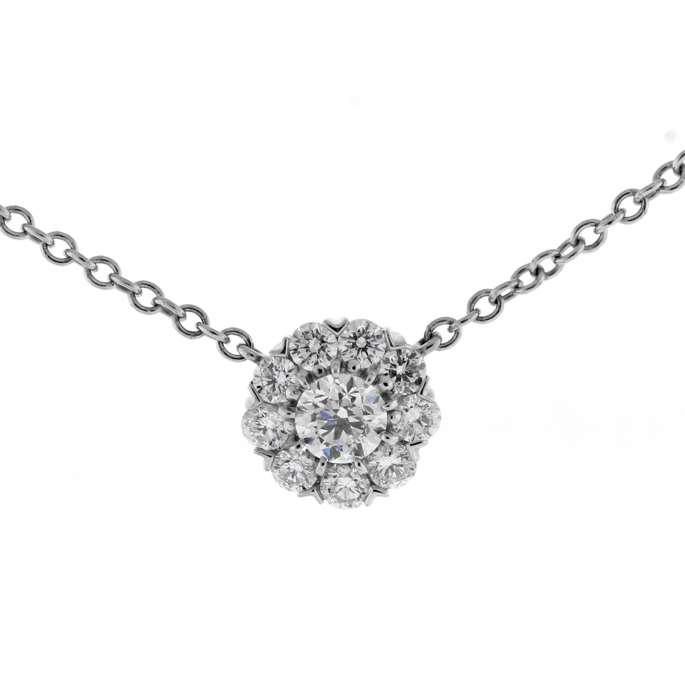 Round Cut Fiore Five Station Diamond Necklace