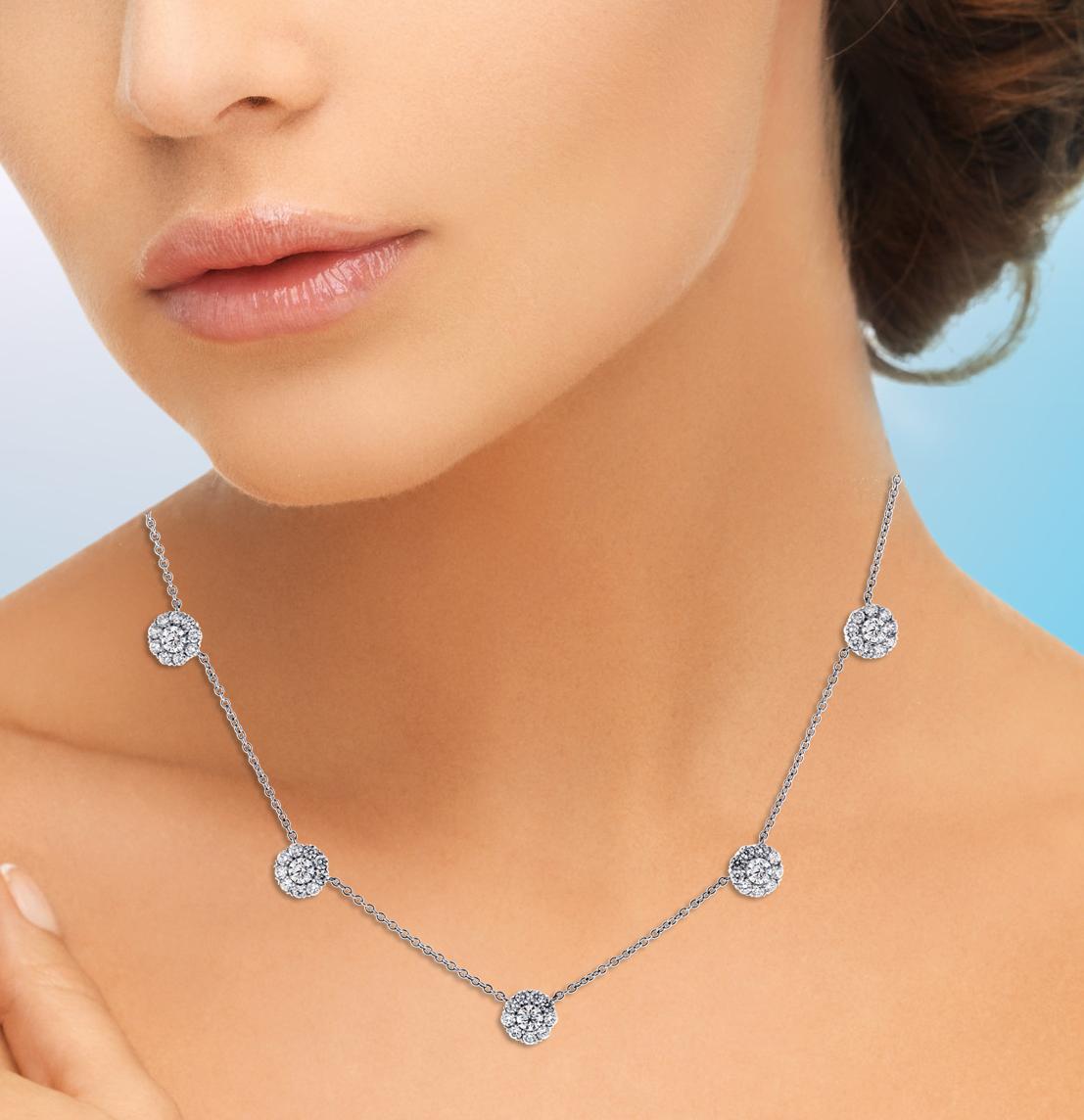 Fiore Five Station Diamond Necklace 2