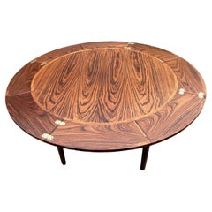 'Flip-Flap' Circular Extendable Dining Table in Santos Rosewood