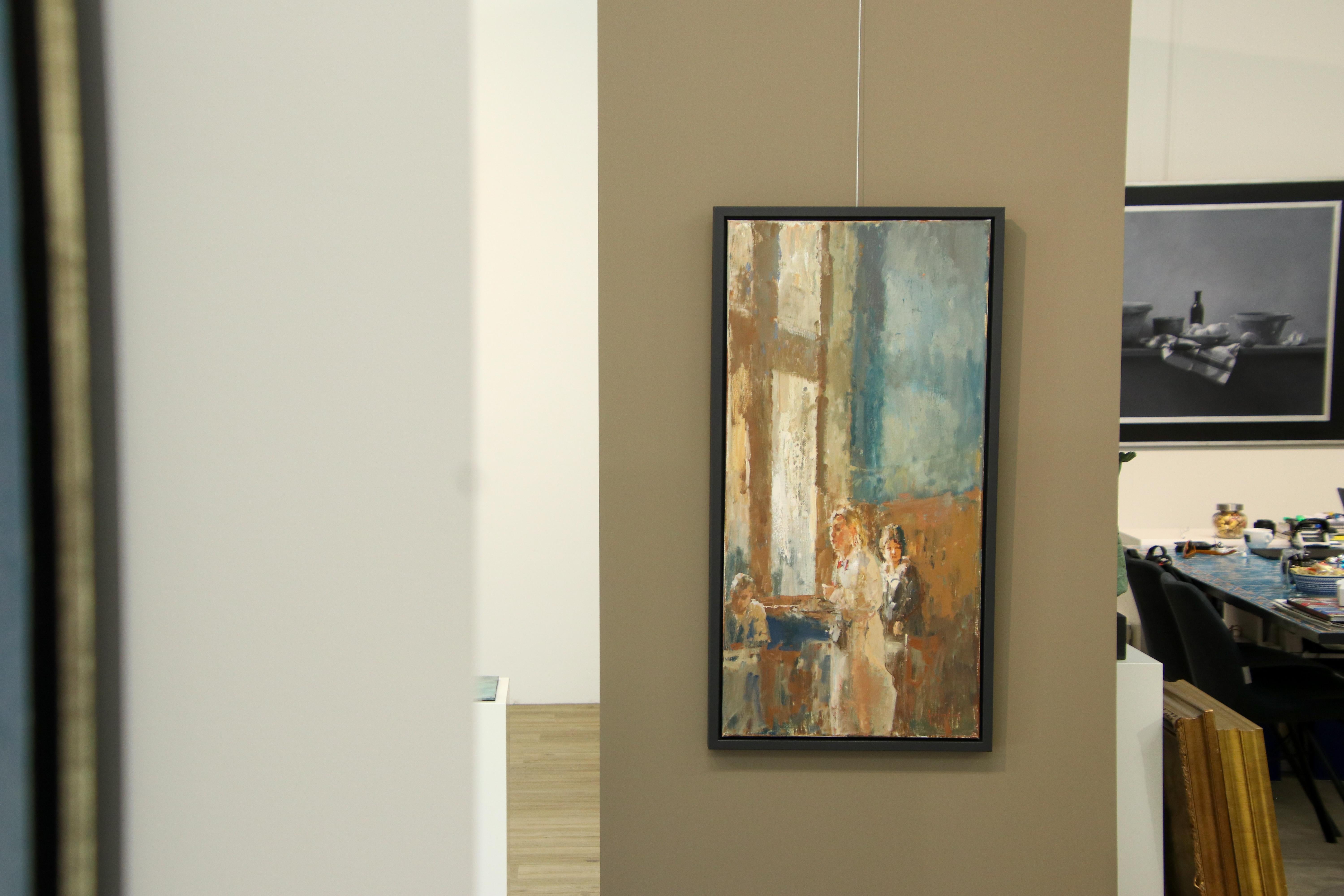 In The Cafe, peinture à l'huile contemporaine du 21e siècle, artiste néerlandais Flip Gaasendam en vente 6