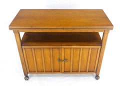 Flip Top Balck Formica Serving Cabinet Server on Wheels Mid Century c1970s MINT