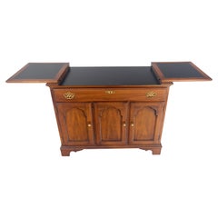 Flip Top Banded One Drawer Raised Panel Cherry 3 Door Liquor Cabinet Server MINT