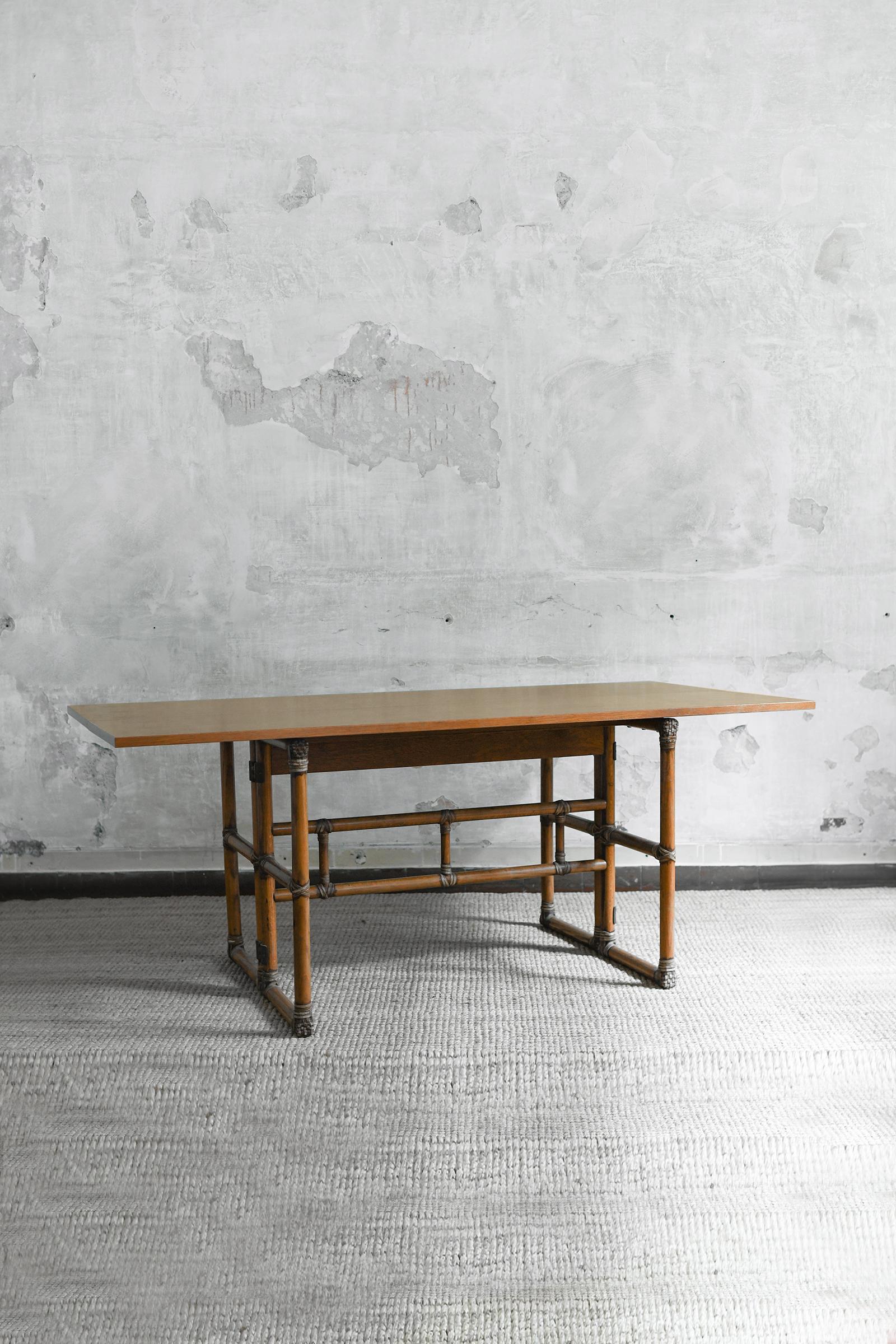 Late 20th Century Flip-top console table, McGuire San Francisco 1970 For Sale