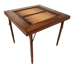 Table de backgammon en liège et bois à plateau rabattable