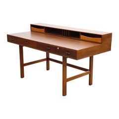 Vintage Flip-Top Desk by Peter Løvig Nielson for Løvig Dansk, 1977 Denmark, Refinished