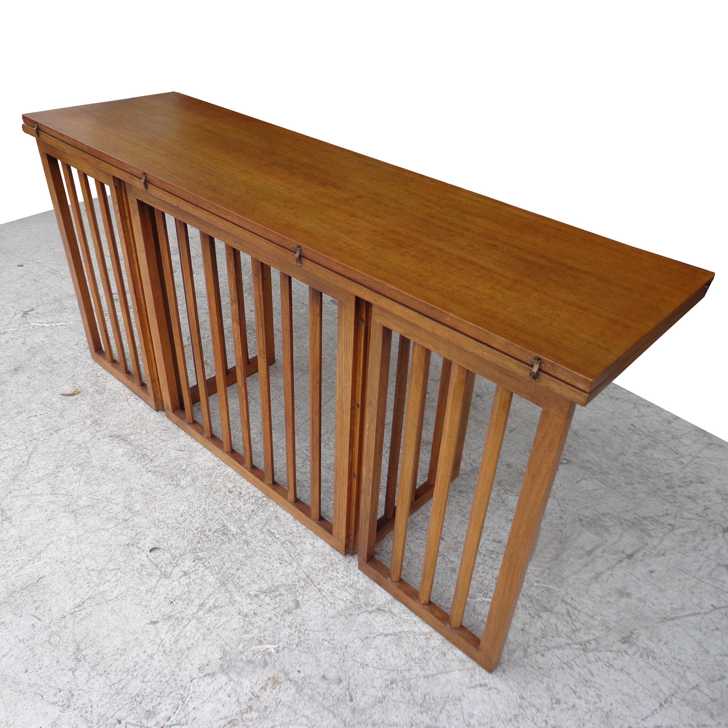 Flip Top Dining or Console Table by Harvey Probber For Sale 4