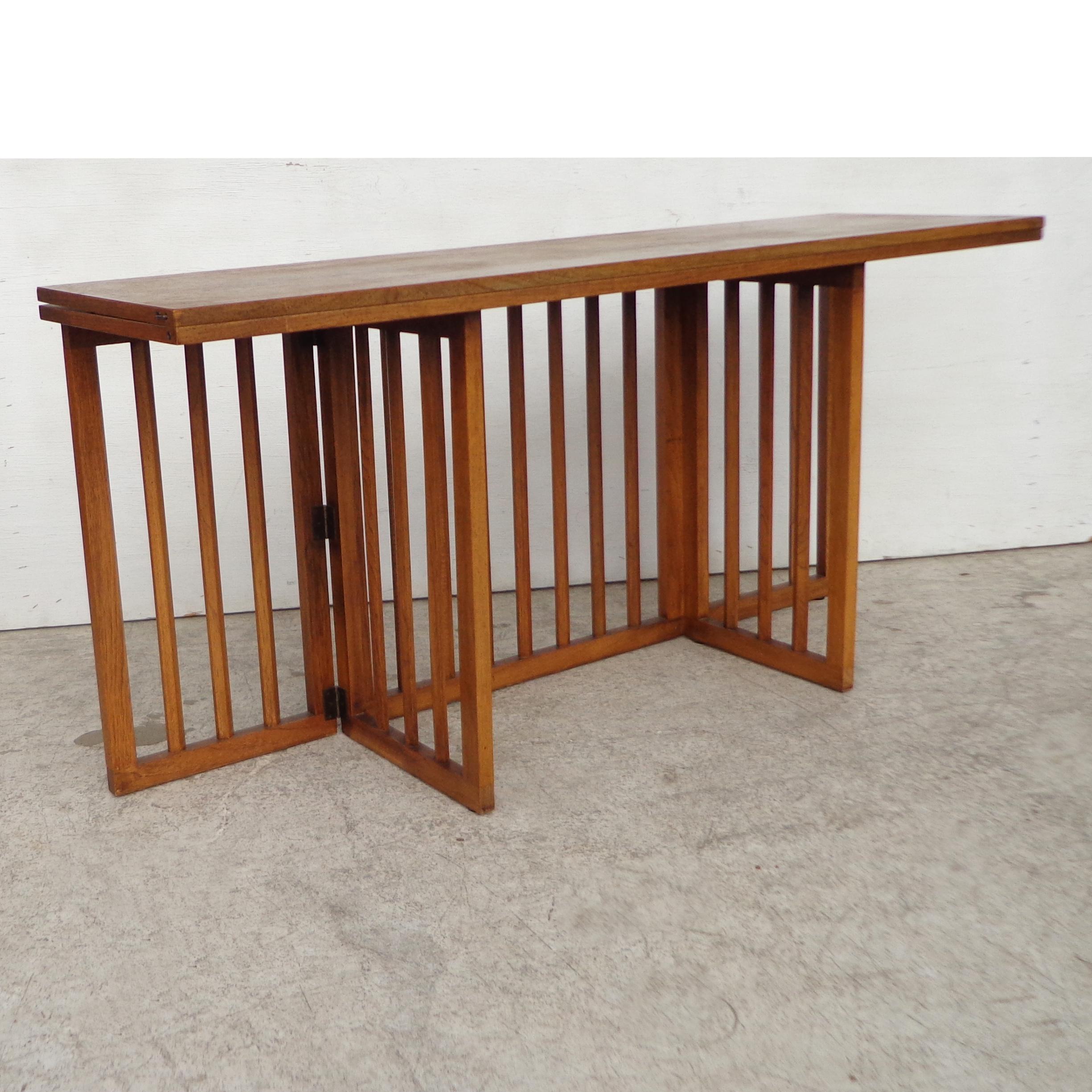 Flip Top Dining or Console Table by Harvey Probber For Sale 6
