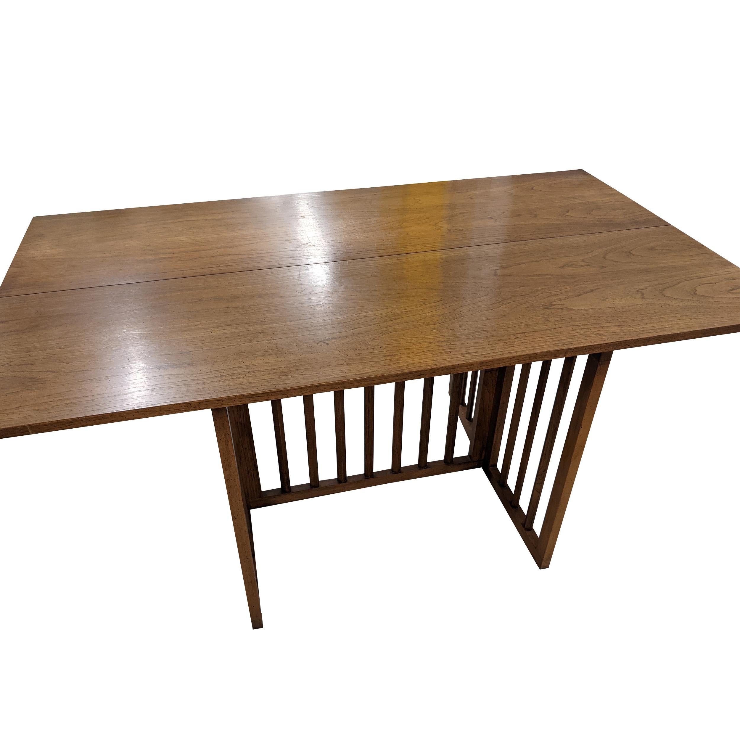 Walnut Flip Top Dining or Console Table by Harvey Probber For Sale